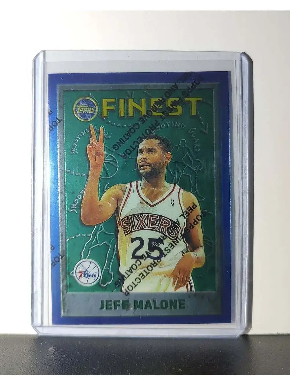 Jeff Malone 1995-96 Topps Finest NBA #186 Card Philadelphia 76ers